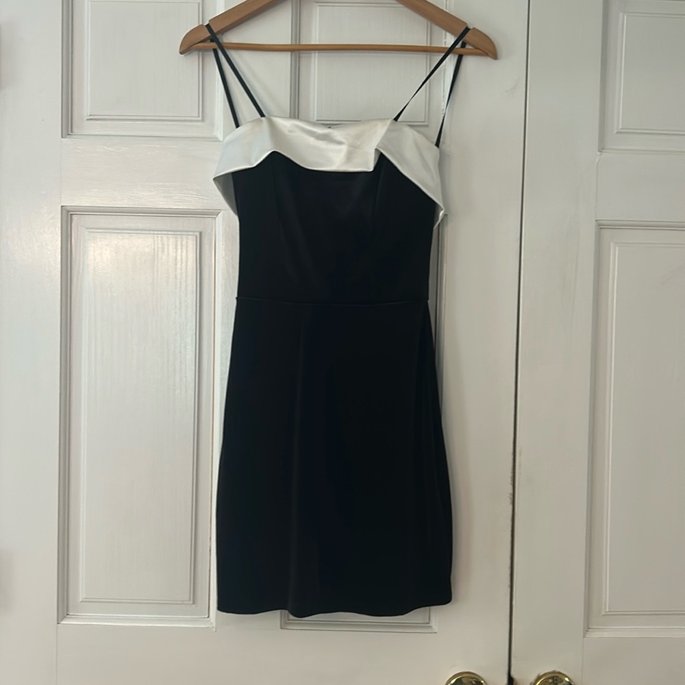 Black velvet and white, size 5/6 homecoming/cocktail dress